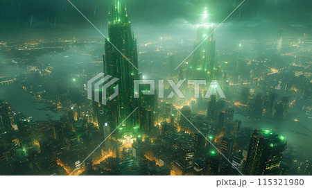 Futuristic Metropolis: Neon Dreamscape 115321980