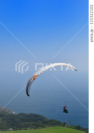 海岸沿いのパラグライダー 115322102