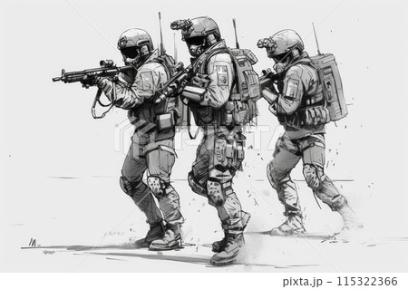 Tech-Enhanced Police Force in a Dystopian World Tech-Enhanced Police Force in a Dystopian World 115322366