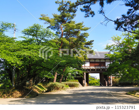 夏の千秋公園久保田城表門付近・秋田県秋田市 115323791