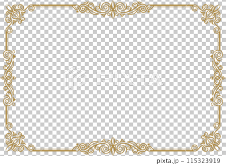 Classic elegant and gorgeous decorative frame gold red 115323919