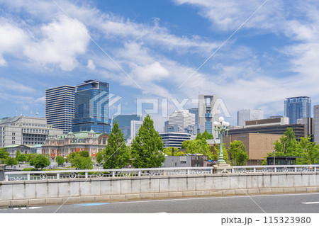 難波橋(ライオン橋)から見る中之島の景観 難波橋(ライオン橋)から見る中之島の景観 115323980