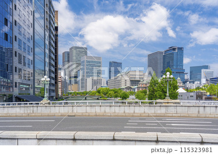 難波橋(ライオン橋)から見る中之島の景観 難波橋(ライオン橋)から見る中之島の景観 115323981