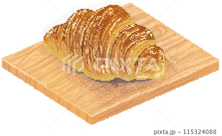 Croissant in pixel art style 115324088