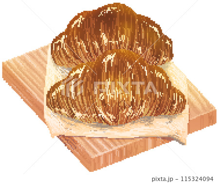 Croissant in pixel art style 115324094