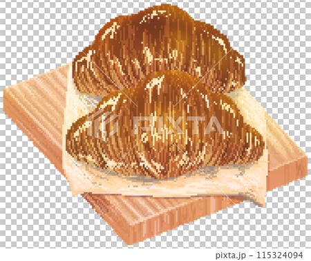 Croissant in pixel art style 115324094