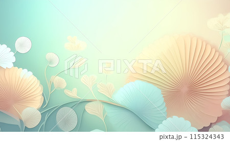 パステルカラーの和風背景イラスト 115324343