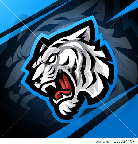 White tiger head esport mascot logo design 115324407