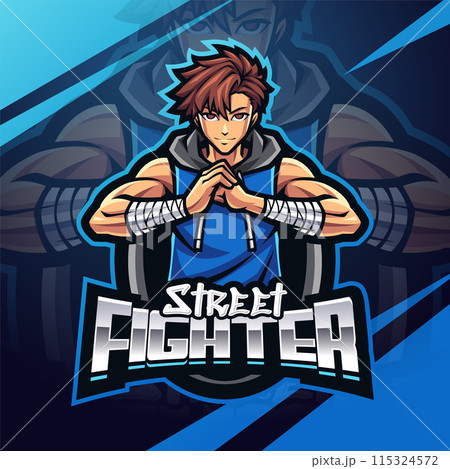 Street fighter esport mascot logo design 115324572