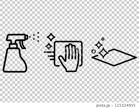 拭き掃除 スプレー 清潔 アイコン 拭き掃除 スプレー 清潔 アイコン 115324955