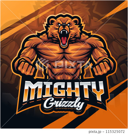 Mighty grizzly esport mascot logo design Mighty grizzly esport mascot logo design 115325072