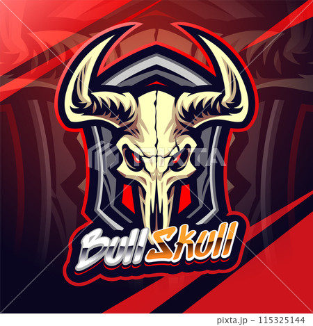 Bull skull esport mascot logo design Bull skull esport mascot logo design 115325144