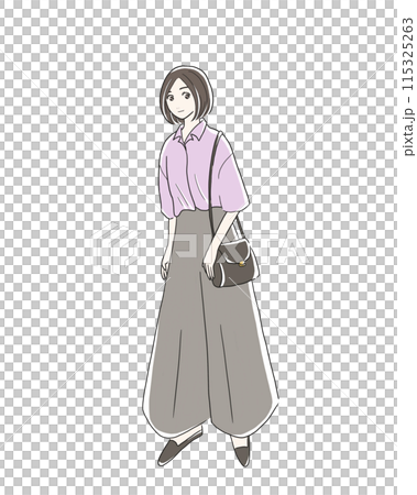 Stylish woman walking in the city 115325263