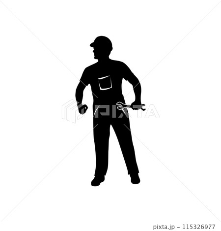 Builder worker silhouette vector Builder worker silhouette vector 115326977