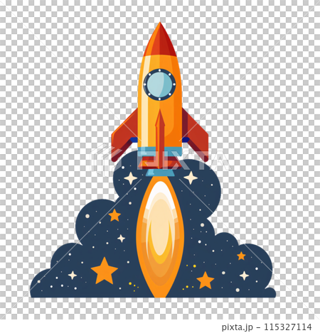 3D cartoon for rocket clipart in flat illustration 3D cartoon for rocket clipart in flat illustration 115327114