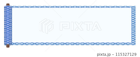日本の古い巻物の古文書風のフレーム 115327129