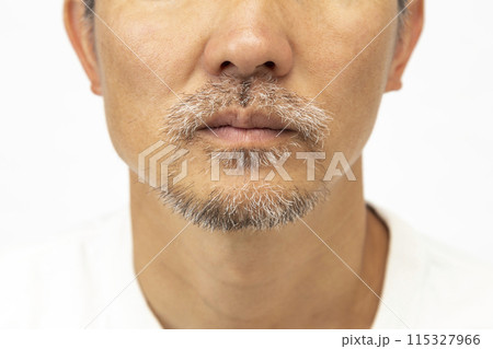 ヒゲを生やした男性 白バック ヒゲを生やした男性 白バック 115327966