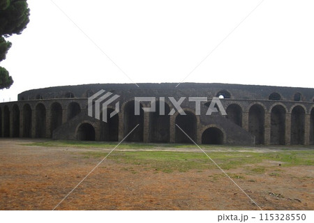 ヴェスヴィオ噴火で消えた古代遺跡、ポンペイ遺跡、円形闘技場 ヴェスヴィオ噴火で消えた古代遺跡、ポンペイ遺跡、円形闘技場 115328550