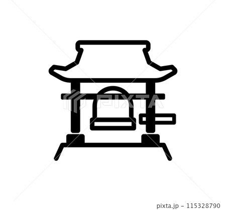 シンプルな寺の鐘のイラスト 115328790