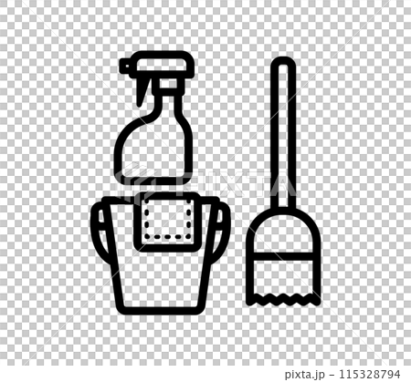 シンプルな掃除用具のイラスト 115328794