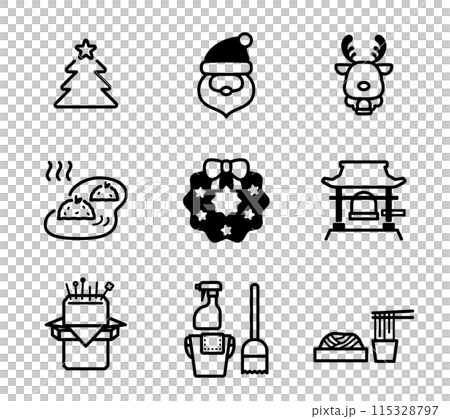 冬に関するシンプルなイラストセット 115328797