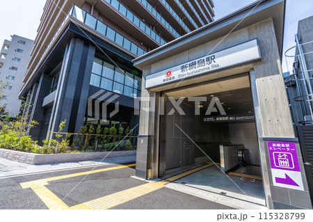 日本の横浜都市景観 6月。東急新横浜線　新綱島駅南口などを望む＝8日 115328799