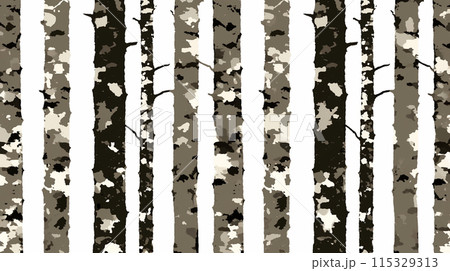 白樺林が作るストライプグラデーションの背景画