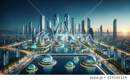 ビジネス街の上にある世界一つのビッグデータ ビジネス街の上にある世界一つのビッグデータ 115330124