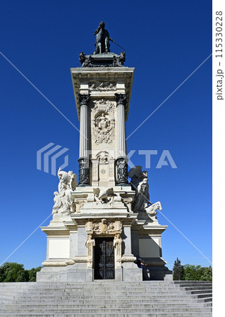 Monument to King Alfonso XII in El Retiro Park in Madrid, Spain. Monument to King Alfonso XII in El Retiro Park in Madrid, Spain. 115330228