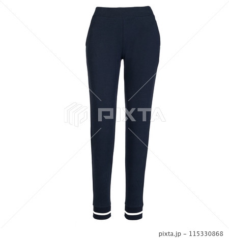 Navy Blue Womens Sweatpants, Isolated. Navy Blue Womens Sweatpants, Isolated. 115330868