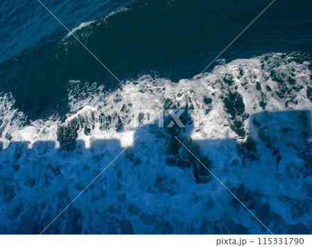 フェリー　礼文島～稚内(白波に映るフェリーの影) 115331790