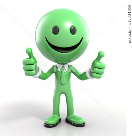 3d man is green tick symbol, signifying completion and success, in a compelling visual representation of achievement and endorsement, a check off character. 115331959