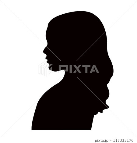 a girl head silhouette vector 115333176