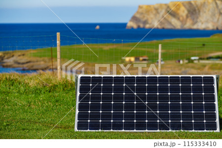 Solar photovoltaic panels outdoors 115333410