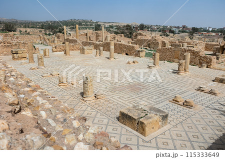 Roman Baths complex in ancient settlement of Sbeitla in Tunisia Roman Baths complex in ancient settlement of Sbeitla in Tunisia 115333649