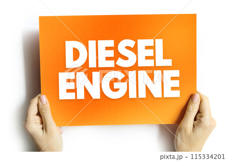 Diesel Engine - combustion engine, text concept on card 115334201