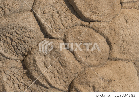 Beige Color Sand Rough Solid Stone Wall Texture Abstract Pattern Background Structure 115334583