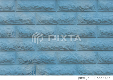 Blue cool tone paint on brick abstract wall masonry texture background 115334587