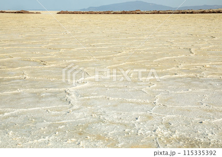 Karum salt lake surface, Danakil Depression desert, Afar region, Ethiopia Karum salt lake surface, Danakil Depression desert, Afar region, Ethiopia 115335392