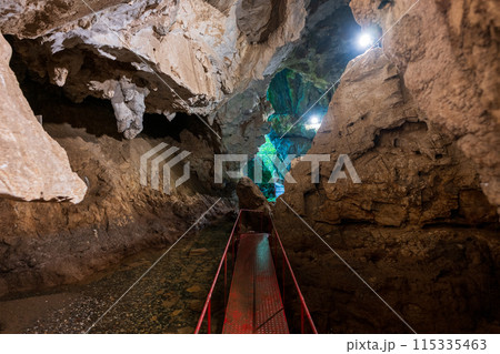日本の岡山県真庭市の諏訪洞の美しい風景 115335463