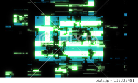 3D rendering flag Greece with screen effects of technological glitches 115335481