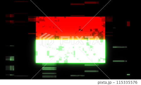 3D rendering flag Indonesia with screen effects of technological glitches 115335576