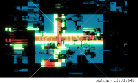 3D rendering flag Iceland with screen effects of technological glitches 3D rendering flag Iceland with screen effects of technological glitches 115335649