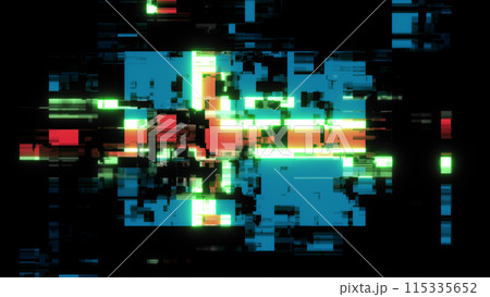 3D rendering flag Iceland with screen effects of technological glitches 115335652