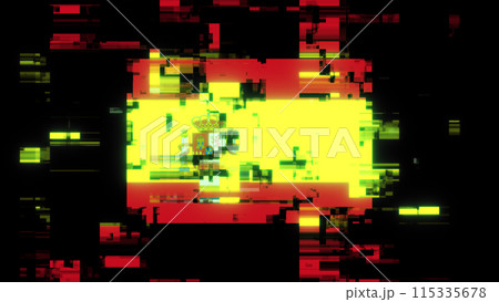 3D rendering flag Spain with screen effects of technological glitches 115335678