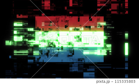 3D rendering flag Netherlands with screen effects of technological glitches 115335803