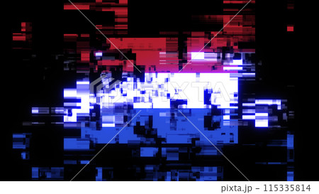 3D rendering flag Netherlands with screen effects of technological glitches 115335814