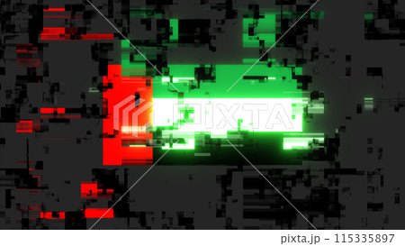 3D rendering flag UAE with screen effects of technological glitches 115335897