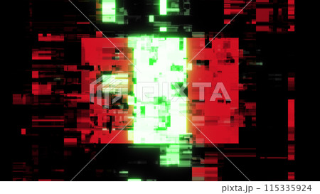 3D rendering flag Peru with screen effects of technological glitches 115335924
