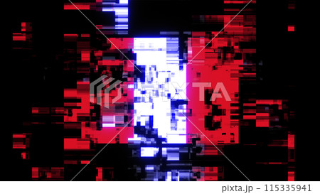 3D rendering flag Peru with screen effects of technological glitches 115335941